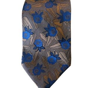 Pal Zileri Blue and Gold Floral Tie